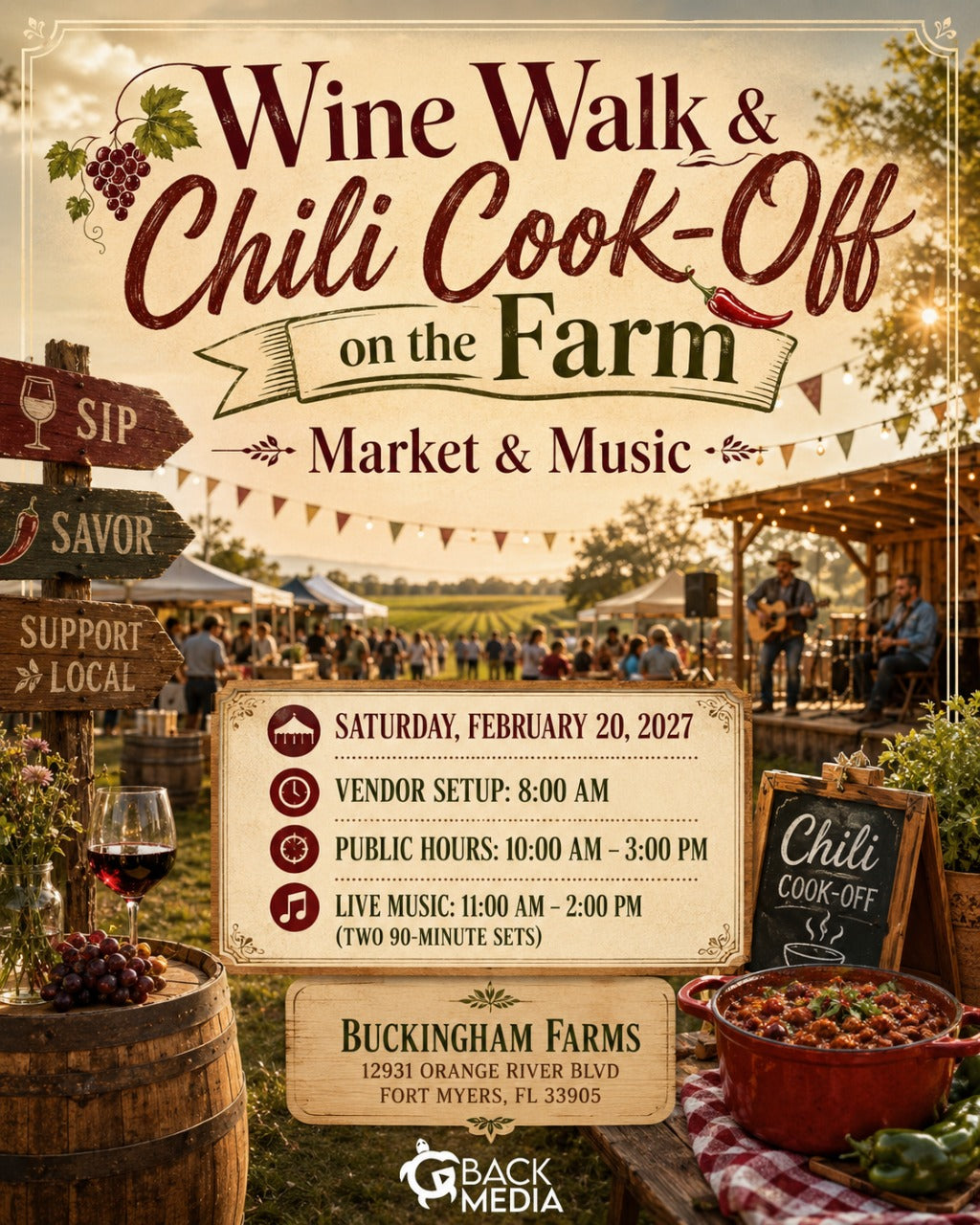 2027-02-20 Wine Walk & Chili Cook-Off on the Farm