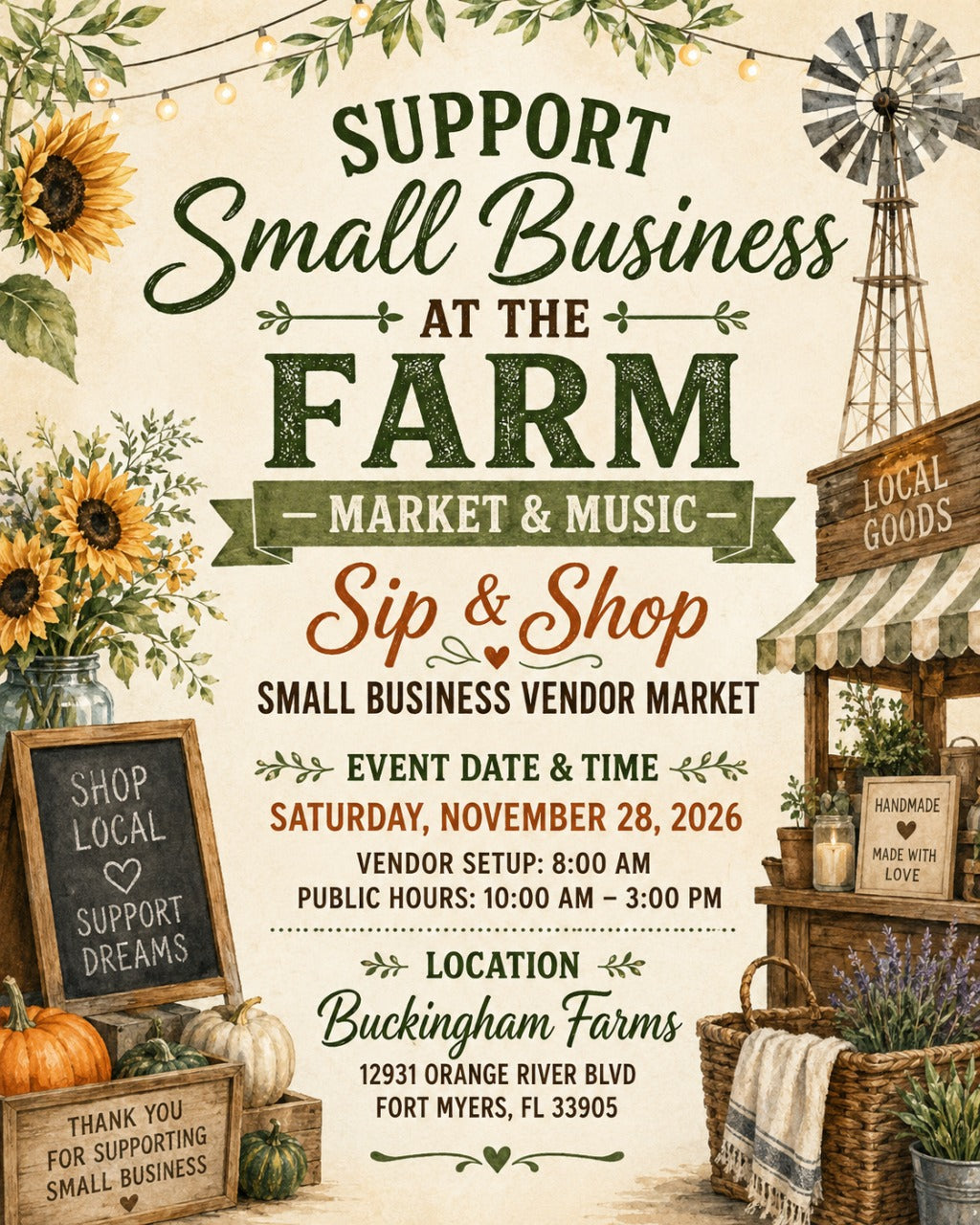2026-11-28 Support Small Business at the Farm – Market & Music